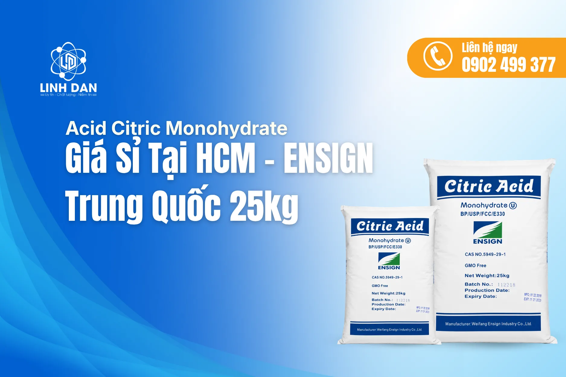 Acid Citric Monohydrate Giá Sỉ Tại HCM | ENSIGN 25kg