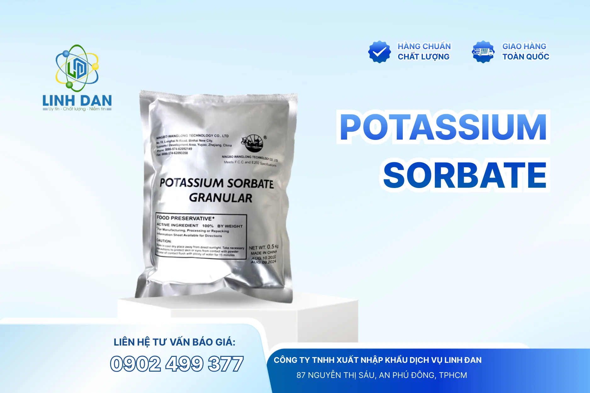Potassium Sorbate E202 | Công dụng, Ứng dụng và Cách sử dụng đúng