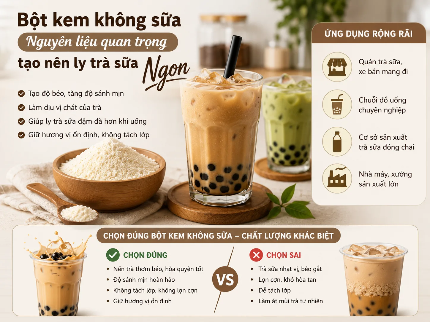 Bột Kem Không Sữa Dùng Trong Trà Sữa