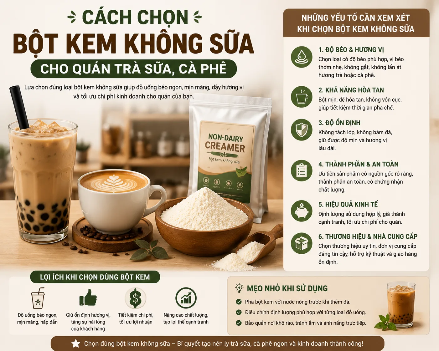 Cách Chọn Bột Kem Không Sữa