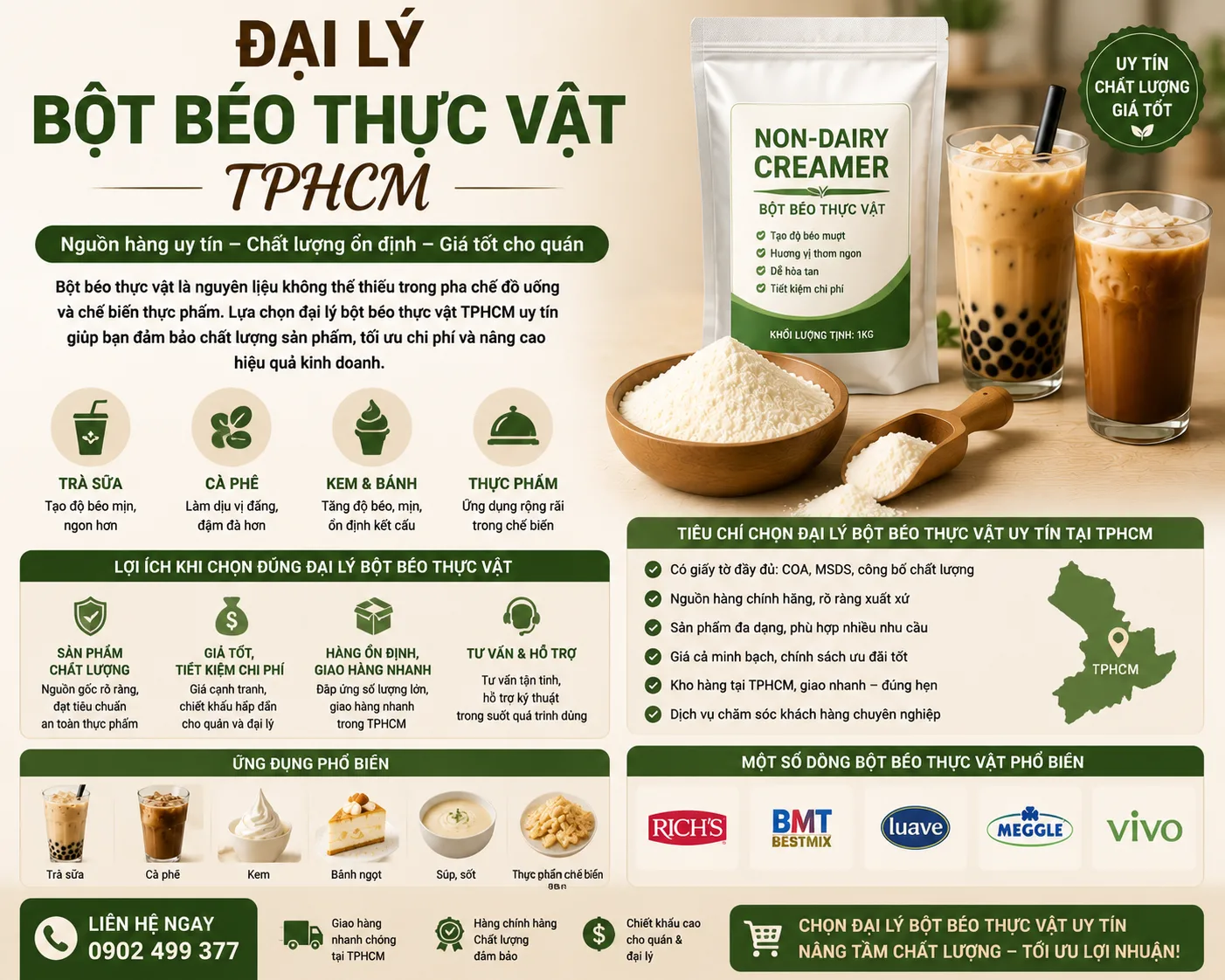 Đại Lý Bột Béo Thực Vật TPHCM